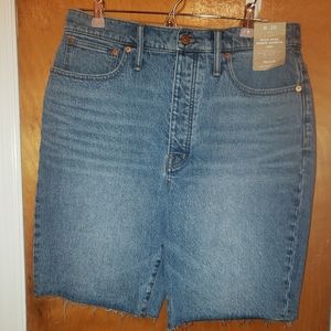 NWT Madewell High rise denim shorts long